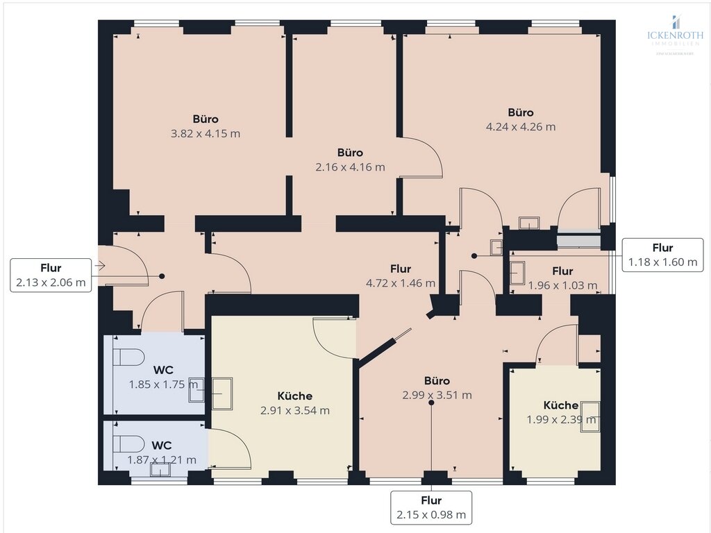 **Schöne Büro/Praxisräume (ca.96m²) mit 2x KFZ-Stellplatz - sehr gute & zentrale Lage!!!**