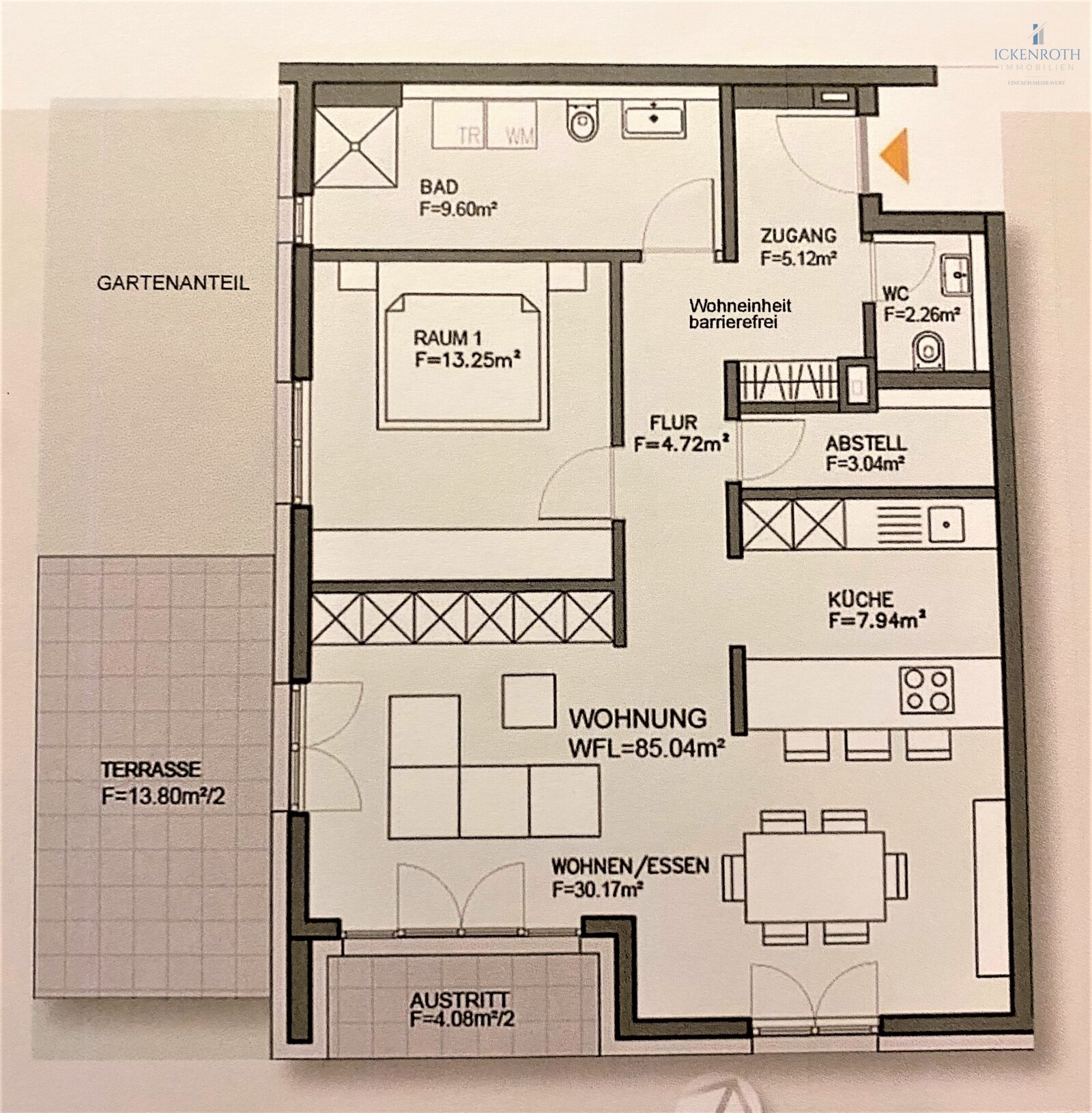 Grundskizze Whg 85m²