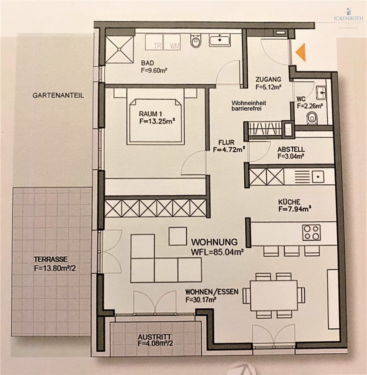 Grundskizze Whg 85m²